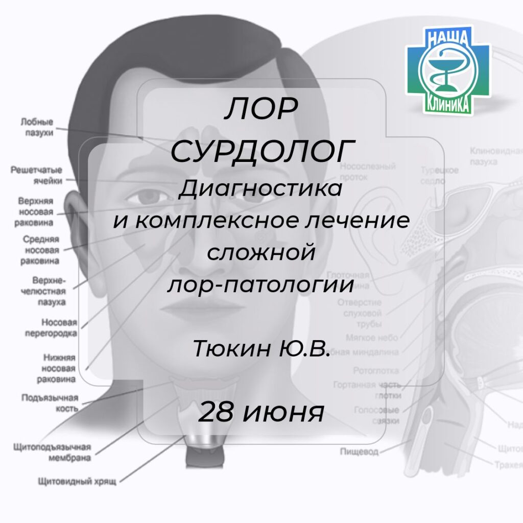 Оториноларинголог. Врач - сурдолог. Тюкин Юрий Владимирович.